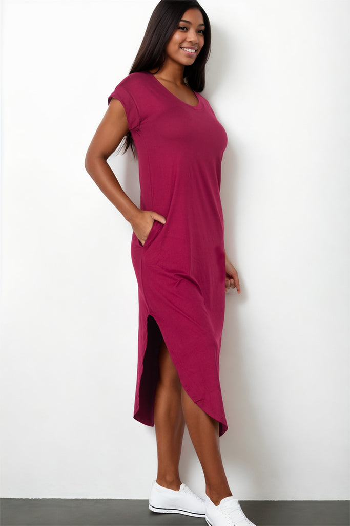 Cap Sleeve V Neck Maxi Dress - Wholesale Capella Apparel