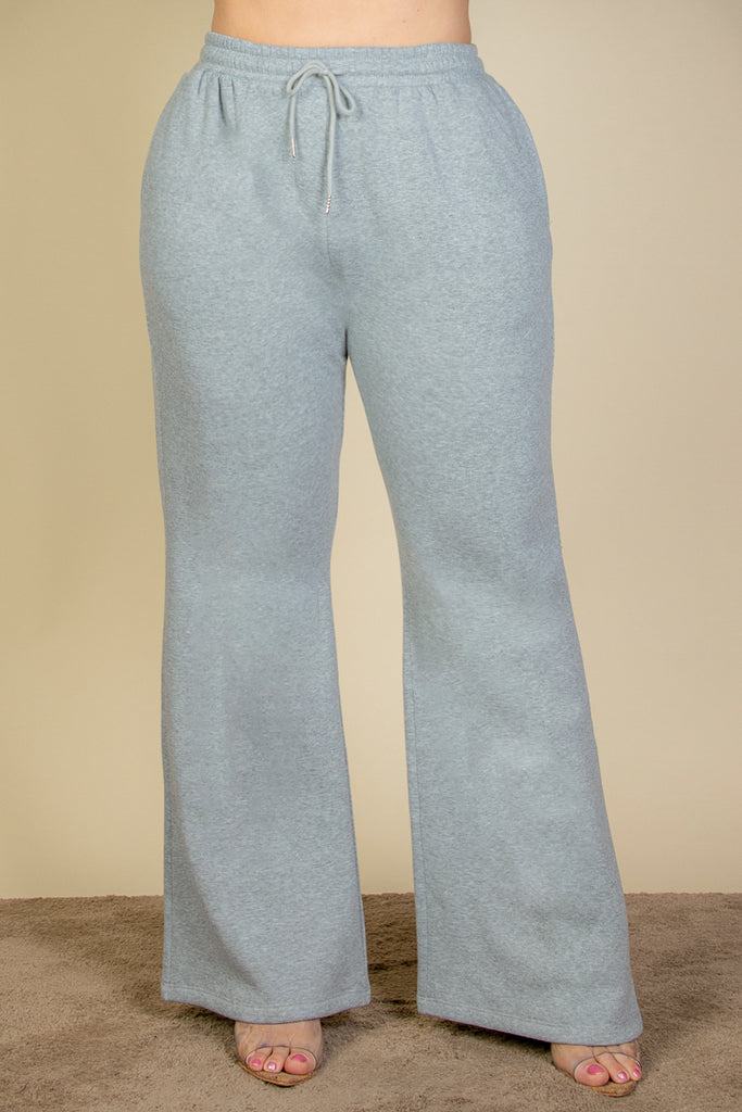 Plus Size Drawstring Waist Slant Pocket Sweatpants - Capella Apparel