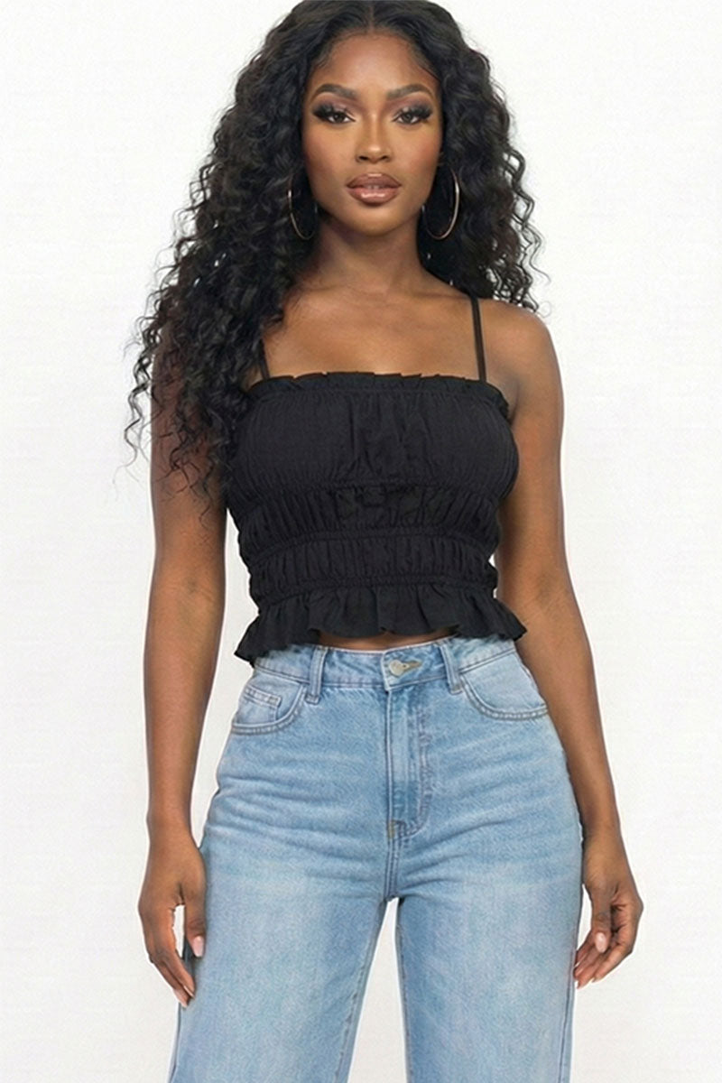Tiered Shirred Body Crop Top – Wholesale Capella Apparel