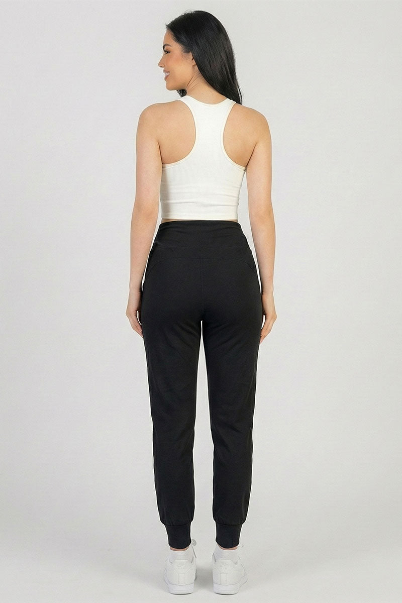 High Waisted Wide Waistband Joggers