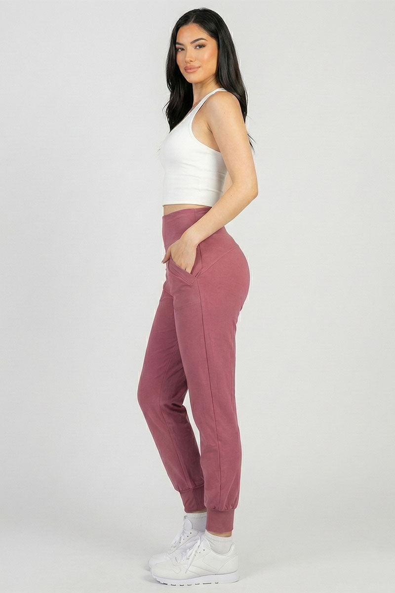 High Waisted Wide Waistband Joggers