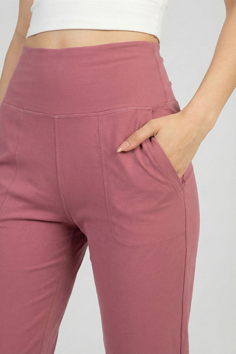 High Waisted Wide Waistband Joggers