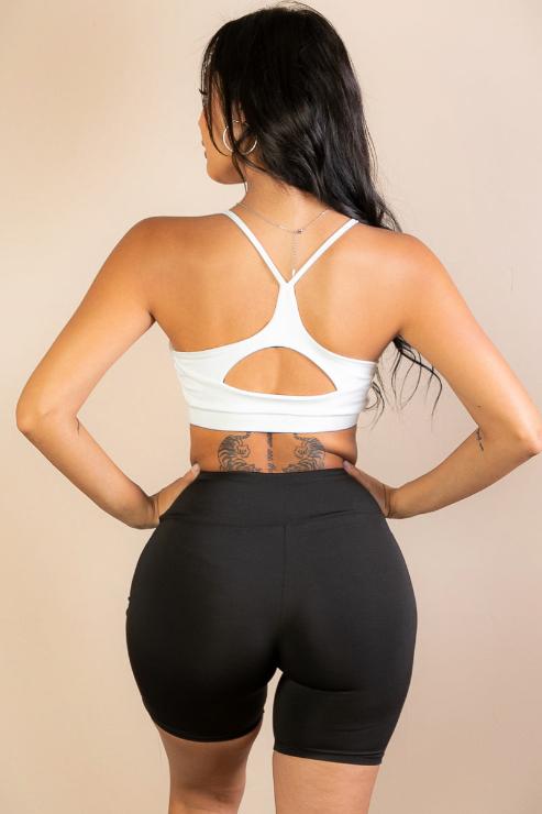 Racerback Cutout Sports Bra - Capella Apparel