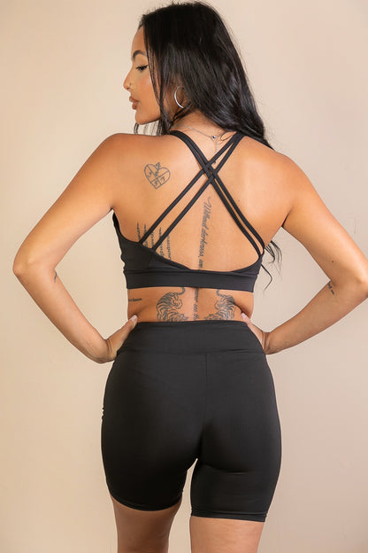 Criss Cross Back Sports Bra - Capella Apparel