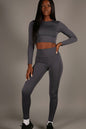 Long Sleeve Crop Top & High Waist Leggings Activewear Set