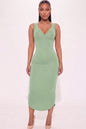 Split Neck Tank Midi Dress