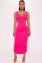 Split Neck Tank Midi Dress