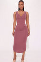 Split Neck Tank Midi Dress