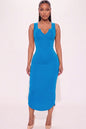 Split Neck Tank Midi Dress