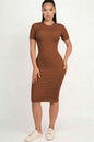 Ribbed Bodycon Midi Dress