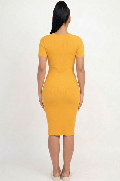 Ribbed Bodycon Midi Dress