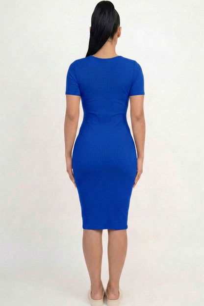 Ribbed Bodycon Midi Dress