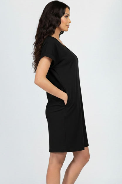 Cap Sleeve Pocket Mini Dress