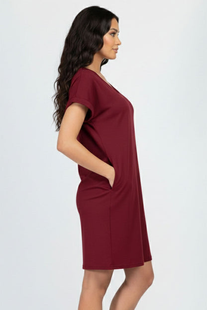 Cap Sleeve Pocket Mini Dress