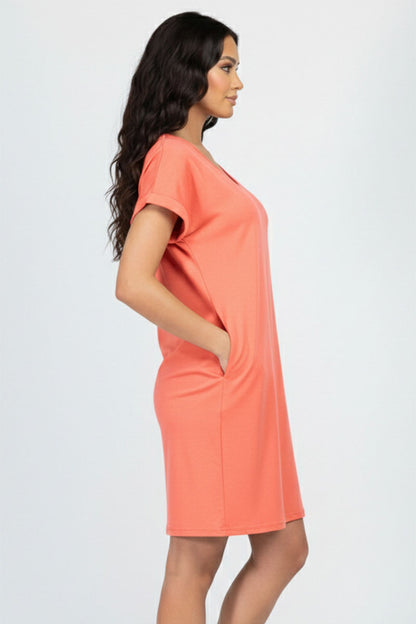 Cap Sleeve Pocket Mini Dress