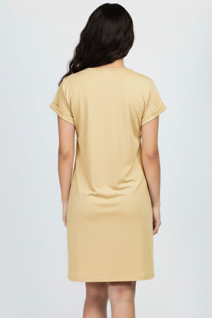 Cap Sleeve Pocket Mini Dress