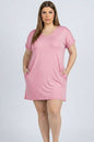 Plus Size Cap Sleeve Pocket Mini Dress (capella)