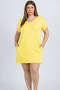 Plus Size Cap Sleeve Pocket Mini Dress (capella)