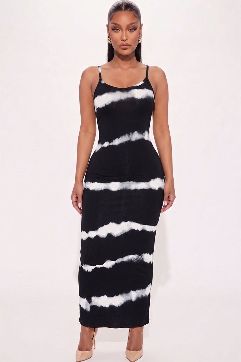 Stripe Tie-Dye Printed Maxi Dress – Wholesale Capella Apparel