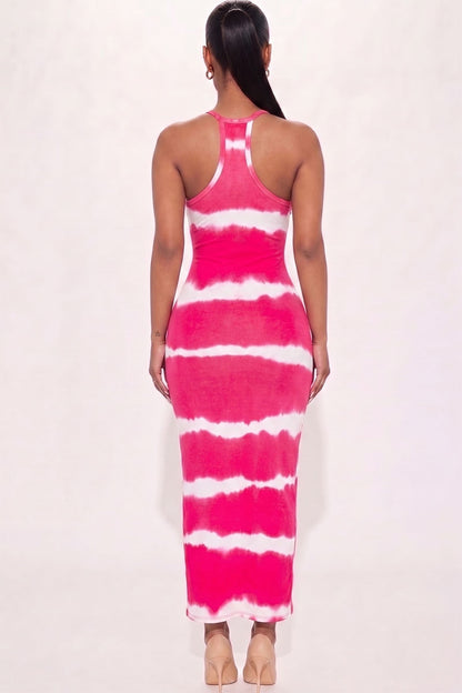Stripe Tie-Dye Printed Maxi Dress Wholesale Capella Apparel Stripe Tie-Dye Printed Maxi Dress Wholesale Capella Apparel