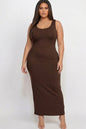 Plus Size Solid Basic Maxi Dress