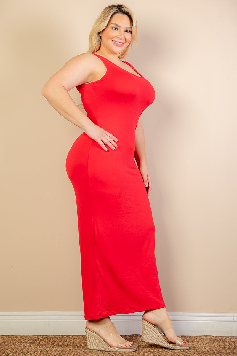 Plus Size Solid Basic Maxi Dress - Wholesale Capella Apparel