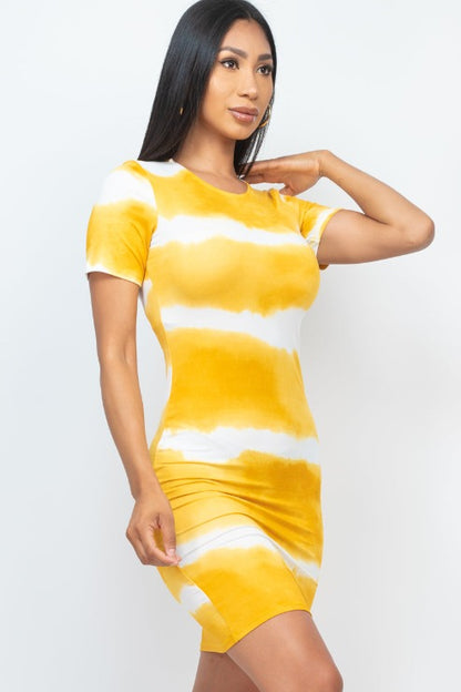 Tie-dye Print Bodycon Dress