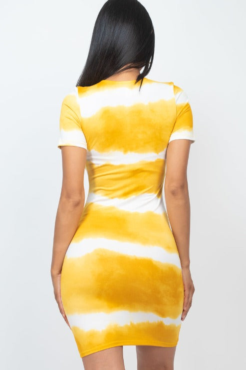 Tie-dye Print Bodycon Dress