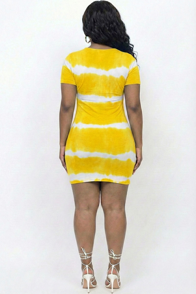 Plus Size Tie-dye Print Bodycon Dress