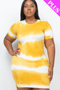 Plus Size Tie-dye Print Bodycon Dress (CAPELLA)