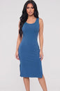Ribbed Side Slit Tank Midi Dress