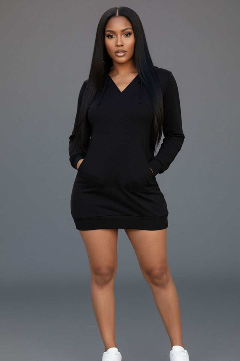 French Terry Hoodie Mini Dress