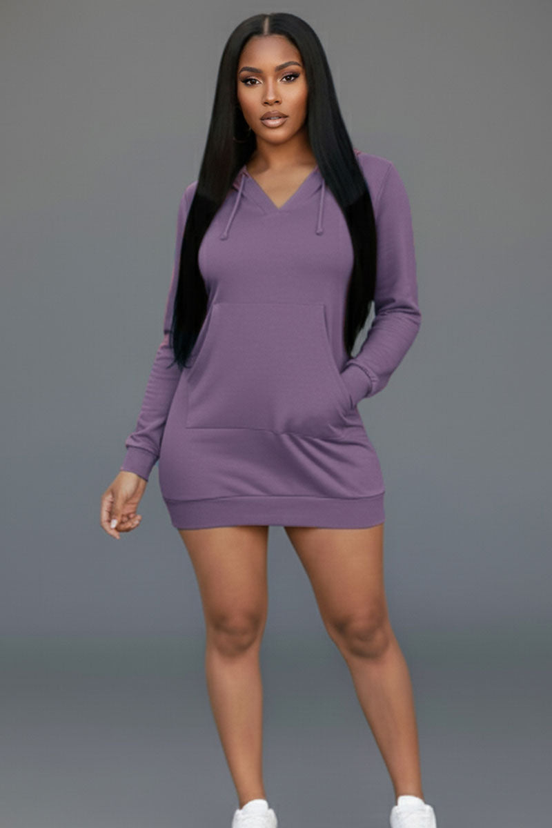 French Terry Hoodie Mini Dress