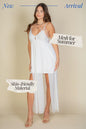 Plunge Neck Split Thigh Mesh Maxi Dress (CAPELLA)