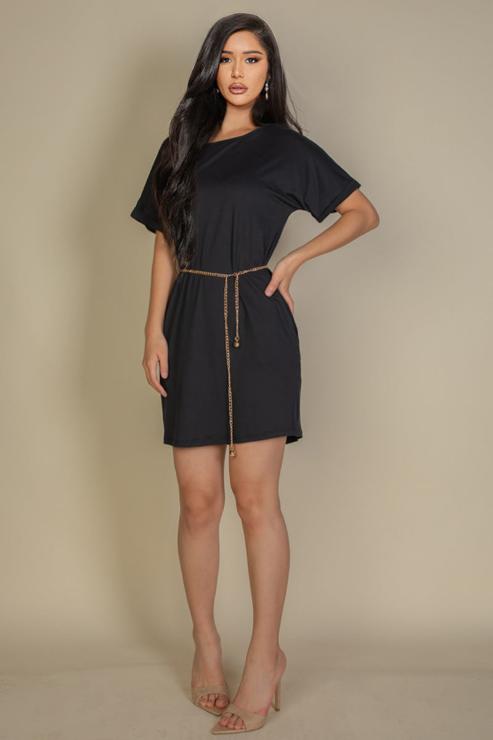 Side Pocket Double Folded Mini Dress (CAPELLA)