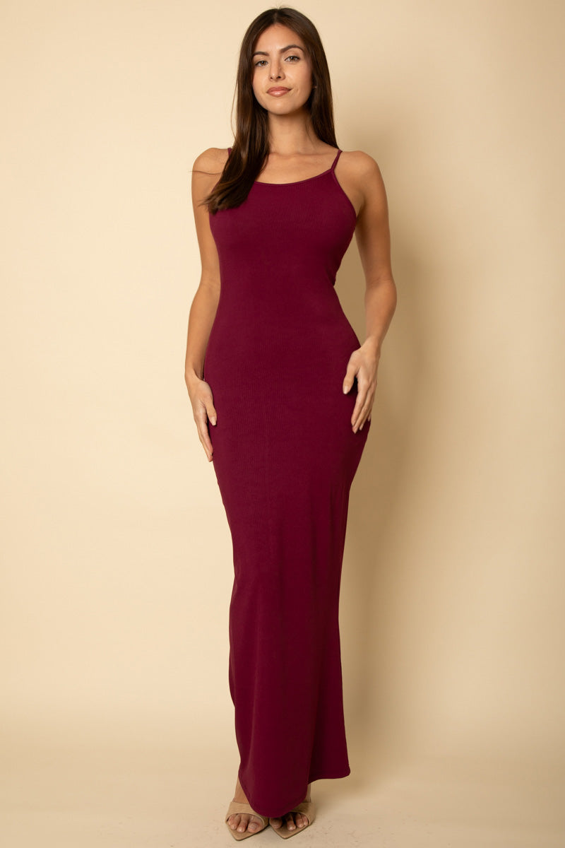 Ribbed Mermaid Hem Camisole Maxi Dress