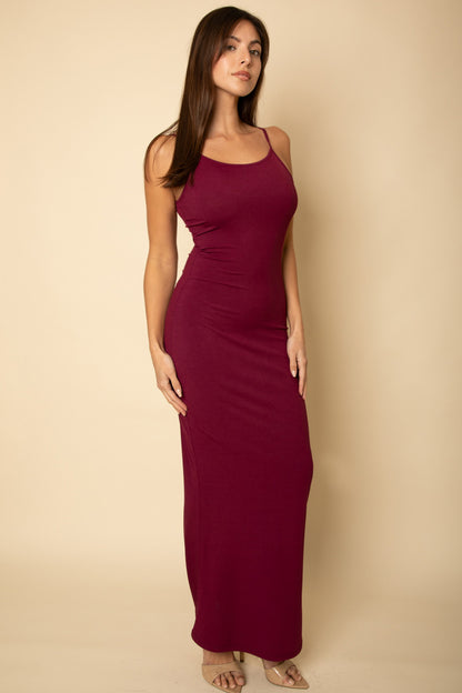 Ribbed Mermaid Hem Camisole Maxi Dress