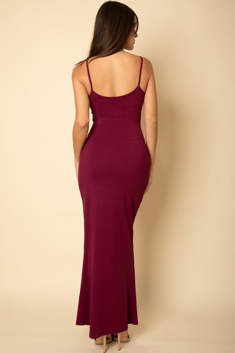 Ribbed Mermaid Hem Camisole Maxi Dress