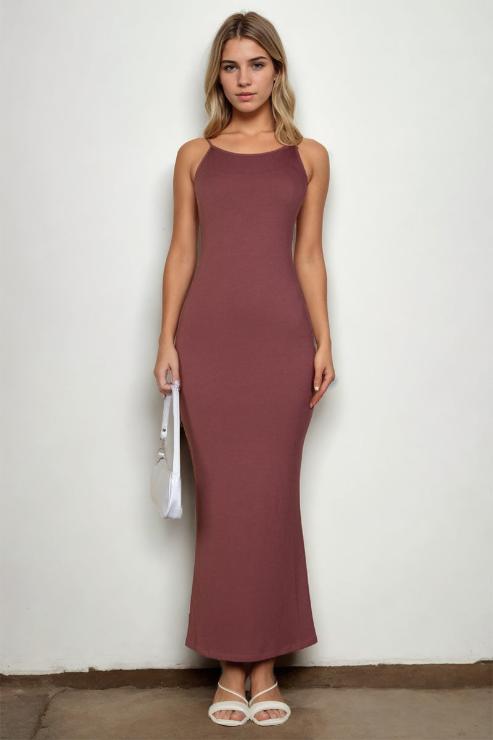 Ribbed Mermaid Hem Camisole Maxi Dress - Capella Apparel