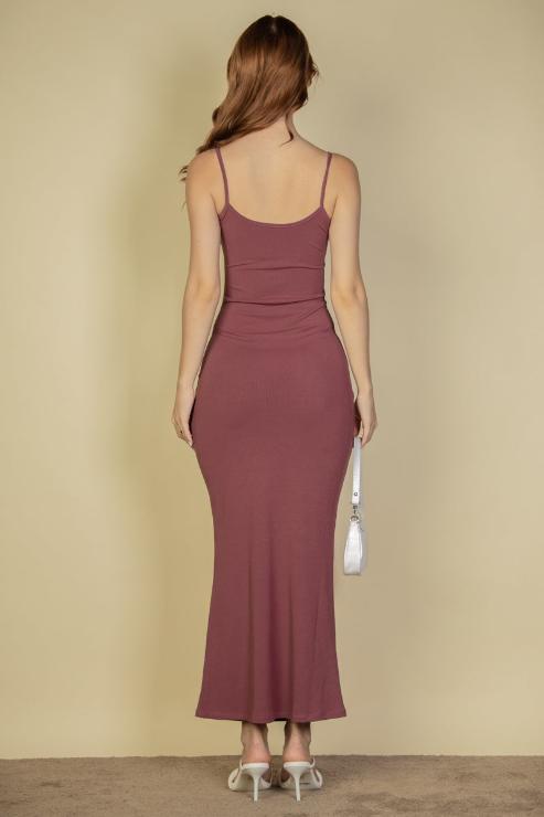 Ribbed Mermaid Hem Camisole Maxi Dress - Capella Apparel