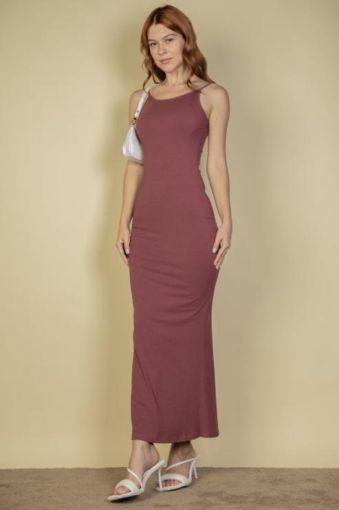 Ribbed Mermaid Hem Camisole Maxi Dress - Capella Apparel