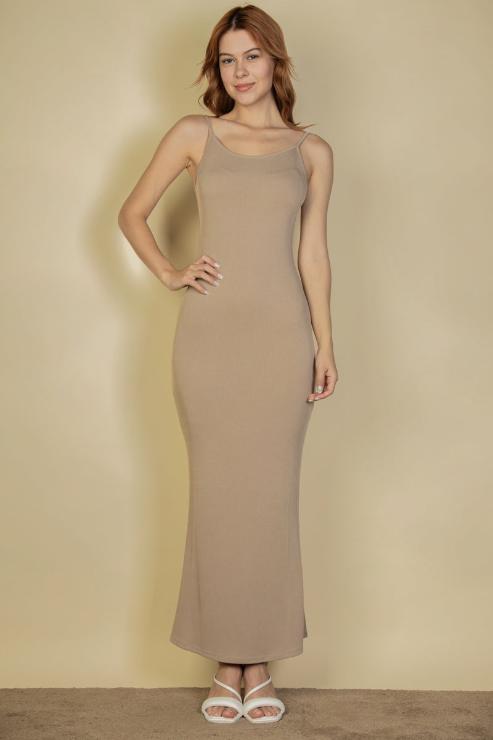 Ribbed Mermaid Hem Camisole Maxi Dress - Capella Apparel