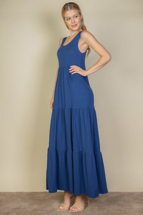 Solid Layered Hem Dress Wholesale Capella Apparel Solid Layered Hem Dress Wholesale Capella Apparel