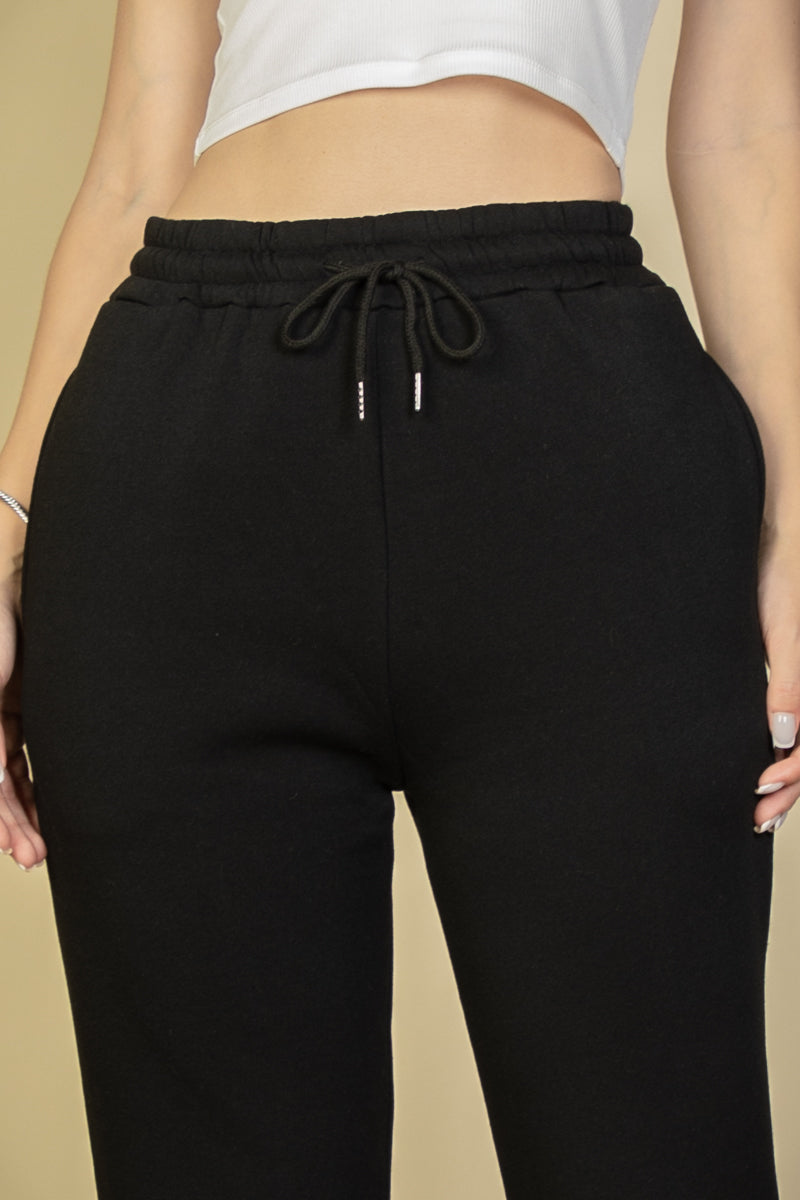 Drawstring Waist Slant Pocket Sweatpants - Capella Apparel