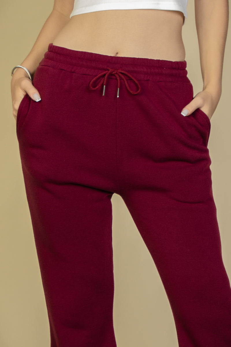 Drawstring Waist Slant Pocket Sweatpants - Capella Apparel