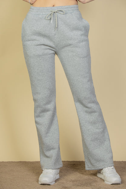 Drawstring Waist Slant Pocket Sweatpants - Capella Apparel