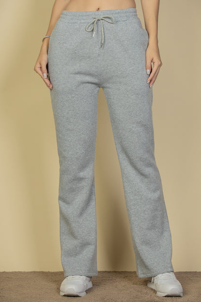 Drawstring Waist Slant Pocket Sweatpants - Capella Apparel