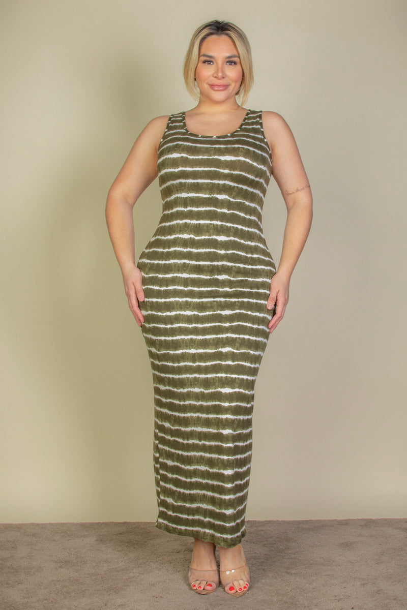 Plus Size Tie Dye Printed Tank Bodycon Maxi Dress – Wholesale Capella Apparel