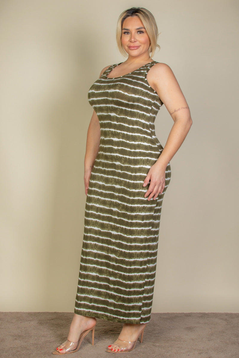Plus Size Tie Dye Printed Tank Bodycon Maxi Dress Wholesale Capella Apparel Plus Size Tie Dye Printed Tank Bodycon Maxi Dress Wholesale Capella Apparel