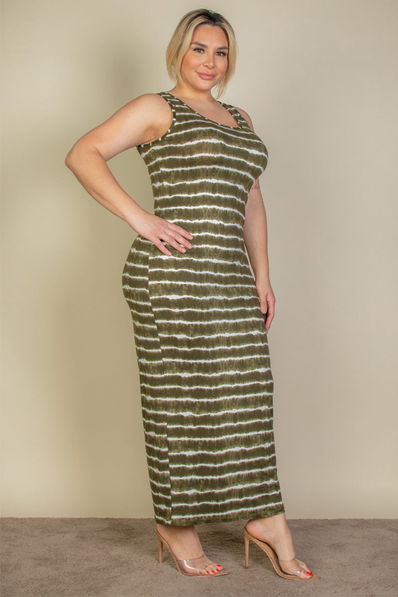 Plus Size Tie Dye Printed Tank Bodycon Maxi Dress Wholesale Capella Apparel Plus Size Tie Dye Printed Tank Bodycon Maxi Dress Wholesale Capella Apparel